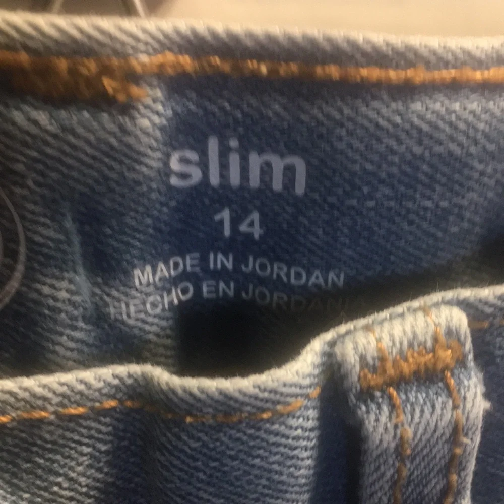 WONDER NATION DENIM STRAIGHT LEG JEANS SIZE 14 SLIM